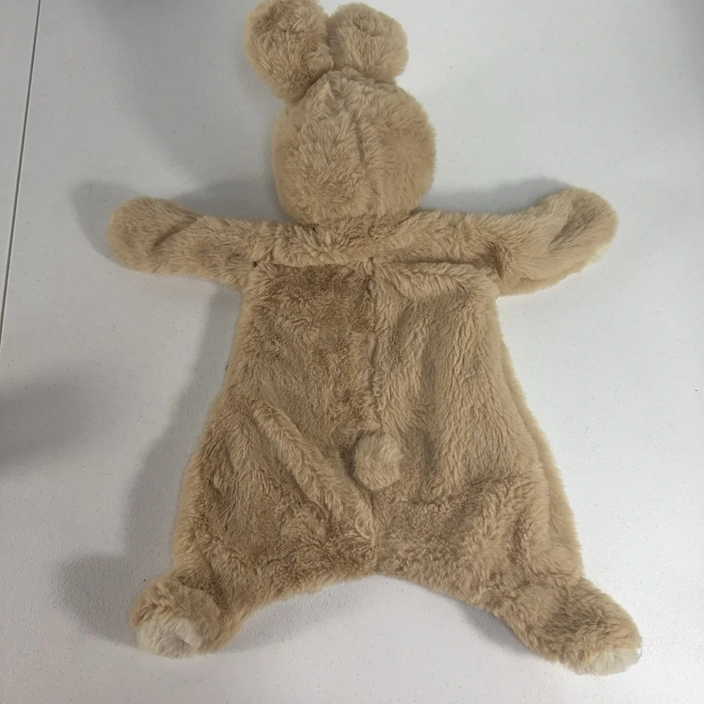 Kellytoy Luxe Bunny Rabbit Plush Security Blanket Tan Lovey Crinkle Easter Plush